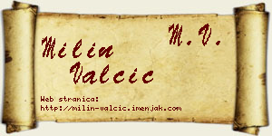 Milin Valčić vizit kartica
